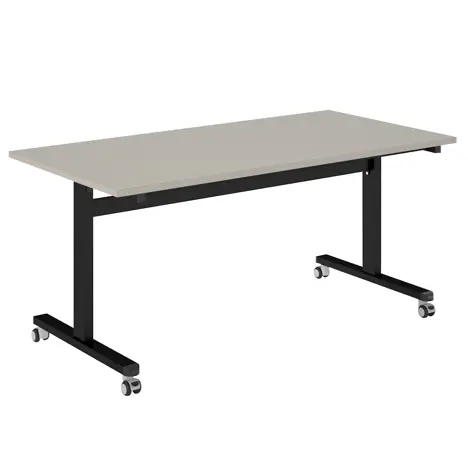 Pro Flip Rectangular Table - W1600 x D800 x H725mm - Black Legs - Light Grey